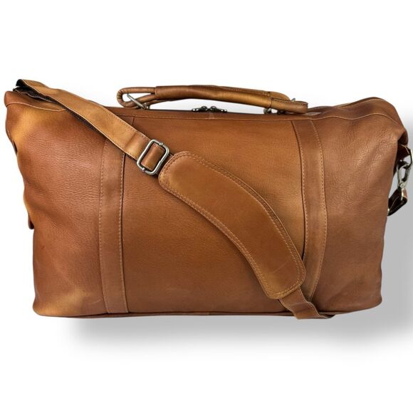 Piel Leather Vintage Colombian Duffel Travel Overnight Bag Weekender Rugged - Picture 3 of 16